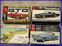10-vintage 1960s Model Car Kits W Boxes-amt-mpc-imc-ford Gt-customs-gto-& More