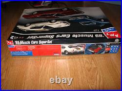 125 Scale Amt Ertl Vintage 3-car Set Muscle Car Superset In Box Skill 2 Ford