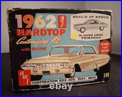 125 Vintage AMT 1962 Pontiac Tempest LeMans HT K-6022 3n1 unbuilt kit Wow NICE