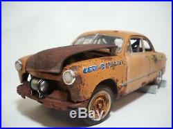 1949 Ford Coupe Drag Gasser Barn Find Rat Rod Weathered Pro Built AMT 1/25