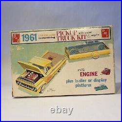 1960'S AMT 1961 Ford Pickup Truck & Trailer 3 In 1 Model Kit With Box