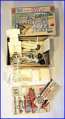 1960'S AMT 1961 Ford Pickup Truck & Trailer 3 In 1 Model Kit With Box