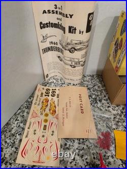 1960 Thunderbird Convertible 60 1/25 Model Kit AMT Vintage MIB Some Started