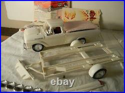 1960's Amt 1961 Ford Pickup Truck 3 In 1 Original Issue Built Model Kit With Box