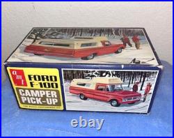 1963 FORD F-100 CAMPER PICK-UP AMT T295-200 Model Kit 125 Sealed Parts plus Box