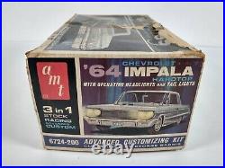1964 Chevrolet Impala SS Hardtop AMT 125 Model Kit 6724 Parts Lot
