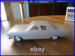 1965 Ford Fairlane 500 2 Door Hardtop Tan Dealer Promo Car Mint Box 125 AMT