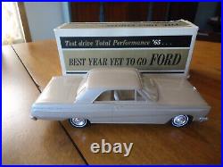 1965 Ford Fairlane 500 2 Door Hardtop Tan Dealer Promo Car Mint Box 125 AMT