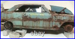 1966 Chevy Nova SS Junkyard Barn Find Weathered Custom Built Model 1/25 AMT