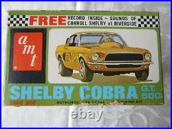 1968 Shelby Cobra GT500 AMT 1/25 kit number T296 200 with record inside vintage