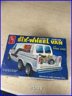 1975 AMT SIX-WHEEL FORD CUSTOM VAN MINI WithTRAILBIKE MODEL KIT COMPLETE UNSTARTED