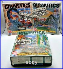 1996 Amt/ertl Set Of 3 Gigantics Diorama Scorpion Tarantula & Mantis Model Kits