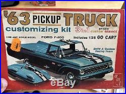 1/25 AMT 08-733 200 Chevrolet Pick Up 1963 Original With Triumph Motorcycle