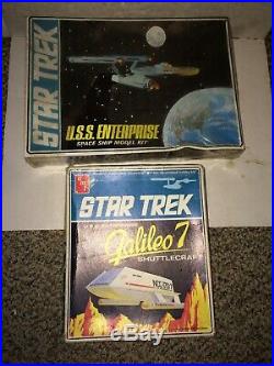 2 Vintage 60's/70's Star Trek AMT Model Kits, Sealed U. S. S. Enterprise, Galileo 7
