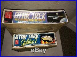 2 Vintage 60's/70's Star Trek AMT Model Kits, Sealed U. S. S. Enterprise, Galileo 7