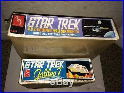 2 Vintage 60's/70's Star Trek AMT Model Kits, Sealed U. S. S. Enterprise, Galileo 7