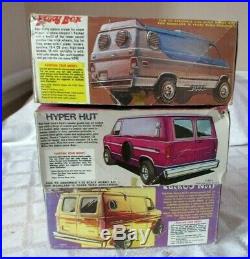 3-1970's-amt Custom Van Model Kits-chev-ford-huyer Hut-foxy Box-cuckoo Nest