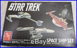 3 AMT Star Trek Model Kits USS Enterprise, Klingon Cruiser, Space Ship Set