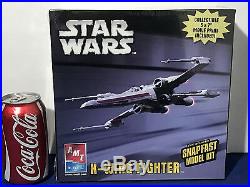 3 New STAR WARS AMT MODEL KITS Snowspeeder X-WING FIGHTER AT-ST Walker ERTL 2005