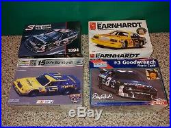 4 Vintage 80's/90's, 3 Sealed, Earnhardt NASCAR Model Kits, AMT #8046 T-Bird, Lumina