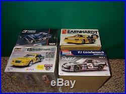 4 Vintage 80's/90's, 3 Sealed, Earnhardt NASCAR Model Kits, AMT #8046 T-Bird, Lumina