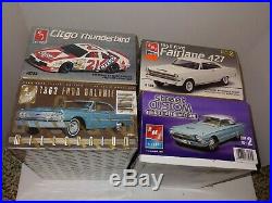 4 Vintage 90s Sealed Ford Car Model Kits, 63 Galaxie, 66 427 Fairlane, 66 T-Bird
