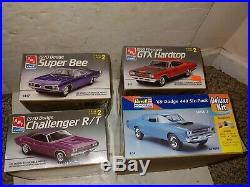 4 Vintage 90s Sealed Mopar Muscle Car Model Kits, Super Bee, GTX, Challenger R/T