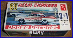 54 year old AMT 1965 Dodge Coronet 3in1 Ramchargers HEMI CHARGER 100% & unbuilt