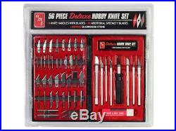 56 Piece Deluxe Hobby Knife Set (Skill 3) for Model Kits by AMT