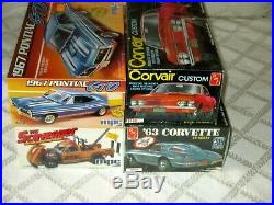 6-vintage Muscle Car Model Kits-amt-mpc-63 Corvette-corvair-mustang-gto-elcamino