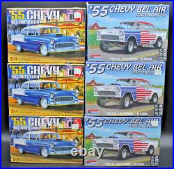 6pc Sealed New 1/25 Model Kits 1955 CHEVY BEL-AIR Sedan 2 in 1 AMT MONOGRAM