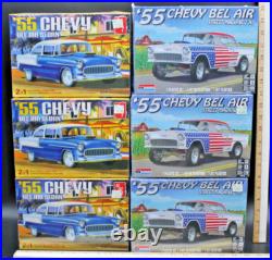 6pc Sealed New 1/25 Model Kits 1955 CHEVY BEL-AIR Sedan 2 in 1 AMT MONOGRAM