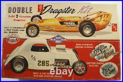 AMT 1961 ISSUE FIAT AND DRAGSTER 3 in 1 DOUBLE DRAGSTER MODEL KIT UNBUILT T-161