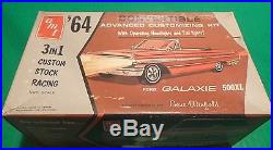 AMT 1964 FORD GALAXIE CONVERTIBLE 1/25 MODEL CAR MOUNTAIN KIT 6114 3n1 VINTAGE