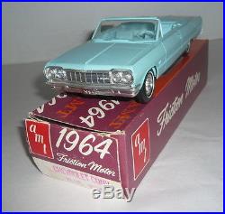 AMT 1964 FRICTION CHEVROLET IMPALA SS CONVERTIBLE PROMO CAR BLUE IN ORIGINAL BOX