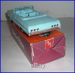 AMT 1964 FRICTION CHEVROLET IMPALA SS CONVERTIBLE PROMO CAR BLUE IN ORIGINAL BOX