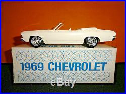 AMT 1969 CHEVELLE SS 396 CONV. ERMIN WHITE DEALER PROMO MODEL CAR WithOB EXCELLENT