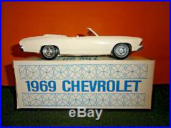 AMT 1969 CHEVELLE SS 396 CONV. ERMIN WHITE DEALER PROMO MODEL CAR WithOB EXCELLENT