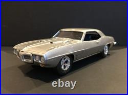 AMT 1969 Pontiac Firebird Professional Built Model Kit Silver Blue Interior 400