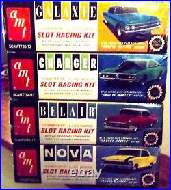 AMT 1/24 1/25 NEW ALL 8 SET of SLOT CAR KITS CHASSIS HARD BODY BOX + REVELL COX