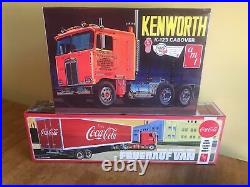 AMT 1/25 Kenworth K-123 Cabover and AMT 1/25 Coca Cola Beaded Panel Van Sealed