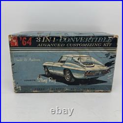 AMT 1/25 VTG 1964 64 CORVETTE STING RAY 3 IN 1 CONVERTIBLE MODEL Pre Built READ