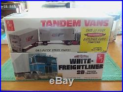 AMT 1/25 scale White Freightliner and double trailer kits