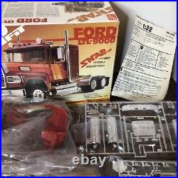 AMT 1/32 Ford LTL-9000 Semi Truck Snap Fit Vintage Model Kit Complete RARE