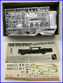 AMT #2758-200 1958 CHEVY IMPALA molded in WHITE model kit 125 MINT p1