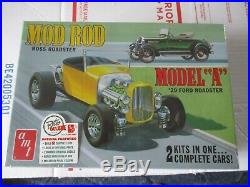 AMT 29 Ford Model A Roadster/Mod Rod 1/25 scale 2 complete kits Kit # AMT1002/12