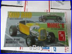 AMT 29 Ford Model A Roadster/Mod Rod 1/25 scale 2 complete kits Kit # AMT1002/12