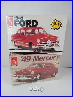AMT'49 MERCURY &'49 Ford Sealed Model Kits #6594 #6580 3 in 1 ERTL 125 Scale
