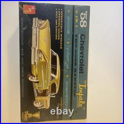 AMT'58 Chevy Chevrolet Impala Model Car Kit Vintage Box 400 Trophy Series 1964