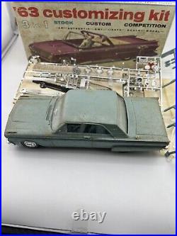 AMT'63 Ford Fairlane Hardtop Model Kit Missing Parts/Partially Together READ